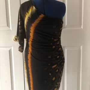 Brown off the shoulder dress